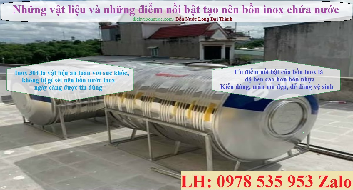 Những Vật liệu v&agrave; những điểm nổi bật tạo n&ecirc;n bồn inox chứa nước