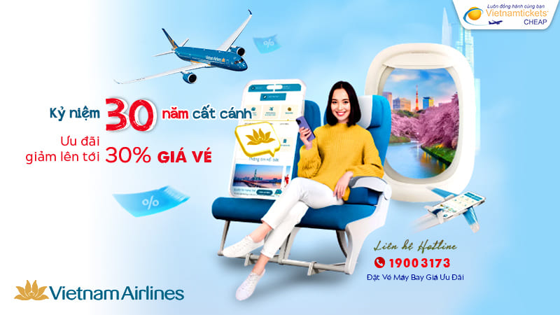 đặt v&eacute; m&aacute;y bay Vietnam Airlines khuyến m&atilde;i săn deal v&agrave;ng mỗi ng&agrave;y